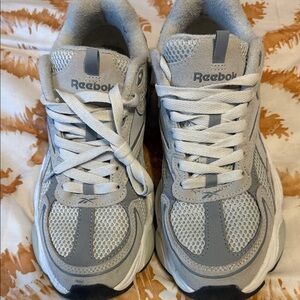 Reebok Classic Gray and White Athletic Shoes